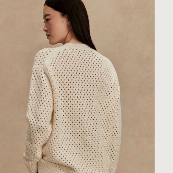 NWT Varley Grady Boucle Knit Sweater Cream - Picture 3 of 11